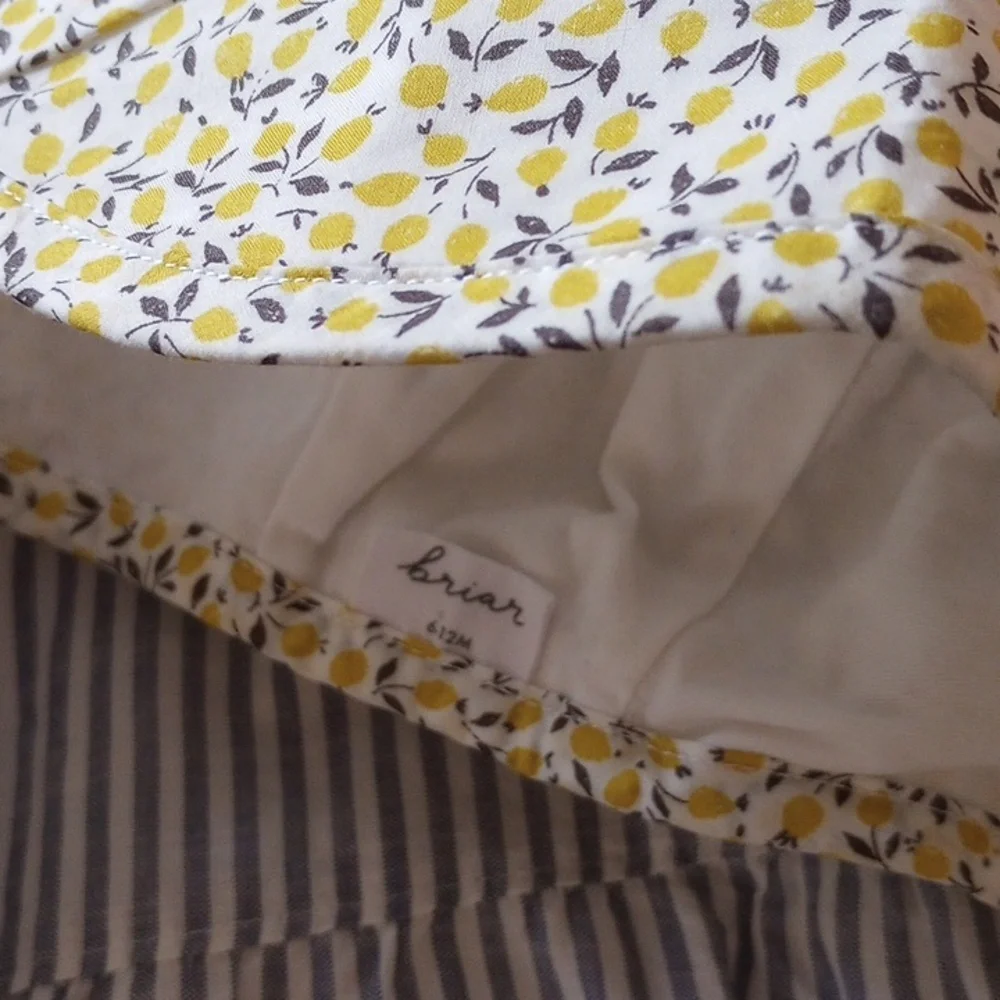 Yellow Floral Cotton Baby Bonnet - Picture 3 of 3